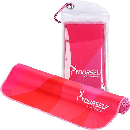 SYOURSELF Cooling Towel, Cooling Towels for Neck,40" x 12"Ice Towel for Instant Cooling Relief, Soft Breathable Chilly Towel, Perfect Yoga, Golf, Sports(Geo)