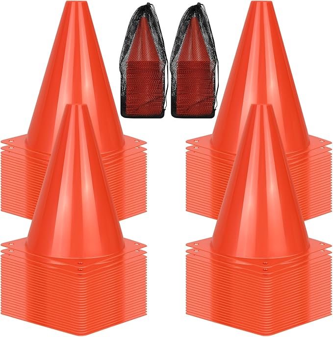 12/24/50pcs Soccer Cones, 7" Soccer Cones, Plastic Traffic Cones, Training Cones for Basketball Football Skating Drills Practice
