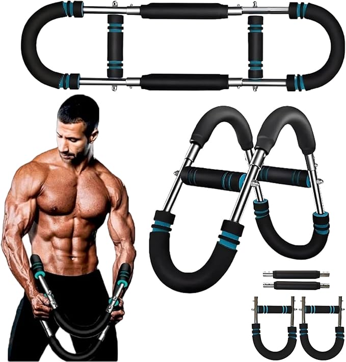 Twister Arm Trainer, 60-100lb Adjustable Power Spring Workout Bar, Arm Trainer for Men/Women, Portable Detachable Design for Home Gym, Arm Chest and Shoulder