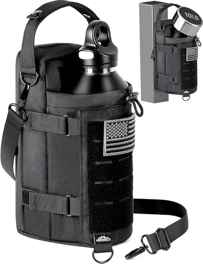 Magnetic Gym Bag for Men - Water Bottle Carrier Holder Bag with Shoulder Strap, 4 Built-in Magnets Gym Gifts for Men