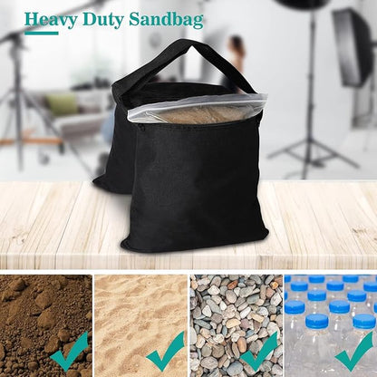 Aimosen 12 Packs Sandbags Weight Bags for Light Stand Photography Video Support, Heavy Duty Saddlebags for Backdrop Stand, Photo Tripod, Canopy, Pop up Tent, Umbrella Base, Fishing Chair, Wedding Shed