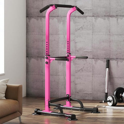 SogesPower Power Tower Dip Station Pull Up Bar for Home Gym Adjustable Height Strength Training Workout Equipment,Pull Up Bar Station