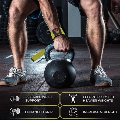 Weight Lifting Straps Wrist Support Padded Neoprene Gym Cross Training Hand Bar Weightlifting Straps Fitness Bodybuilding Power Exercise Grips Deadlift Men Women