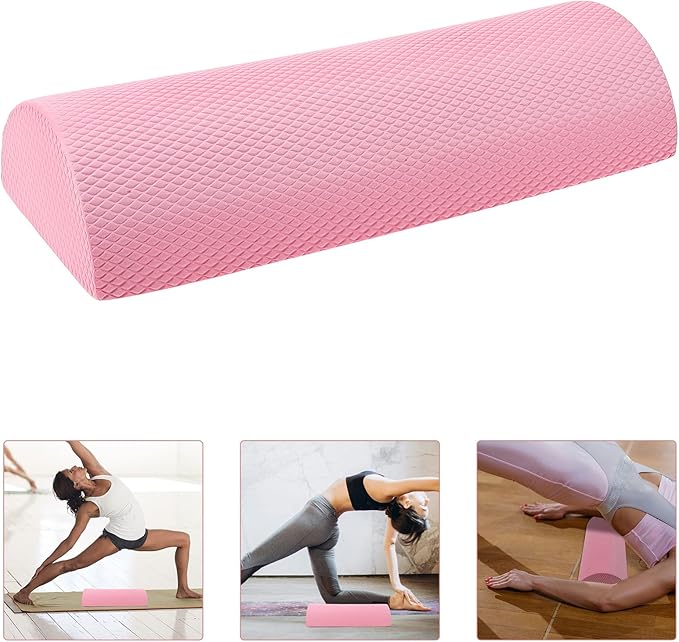 Back Muscle Roller Yoga Accessory, Semicircle Foam Roller for Lumbar Support, Lightweight Balance Training Tool for Exercise and Core Strengthening