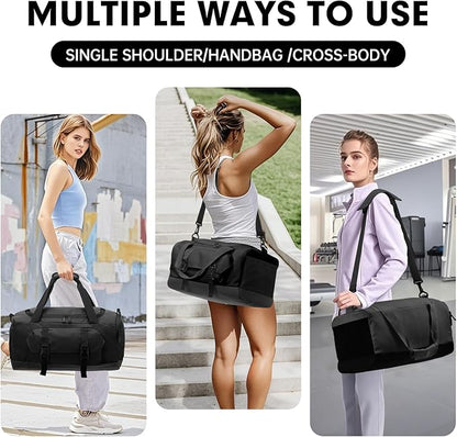 XEYOU Gym Bag for Women & Men, Sports Travel Duffel Bag with Shoe Compartment and Wet Pocket, Anti-Theft Carry On Weekender Bag for Airplane, Water Resistant Workout Overnight Bag for Travel Gym