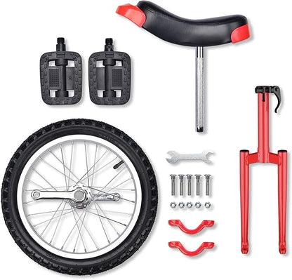 AW 16/18/20/24 Inch Wheel Outdoor Unicycle Adjustable Seat Exercise Bicycle Fit Adults Kids Outdoor Sports Fitness Exercise, for Choice