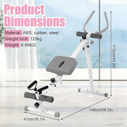 Abdominal Trainer Home Gym Equipment, 4 in 1 Multifunctional Ab Workout Machine with Rowing Roman Chair Leg Press, Multipurpose Gym Machine