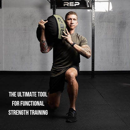 REP Fitness Stone Sandbag Trainer | Strongman Workout Equipment | Heavy Duty Strength Gear | Round Weighted Bag | Home Gym Accessories | Functional Fitness Tool | Unfilled Weight Sack