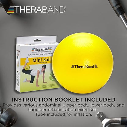 THERABAND Mini Ball, Small Exercise Ball for Yoga, Pilates, Abdominal Workouts, Shoulder Therapy, Core Strengthening, At-Home Gym & Physical Therapy Tool