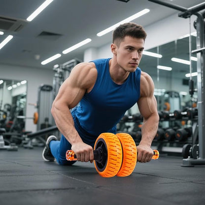 Ab Roller for Men, 6 Inch Core Workout Home Gym Fitness Wheel, Core Workout Portable Equipment for Beginner Travel Floor Office Outdoor Room