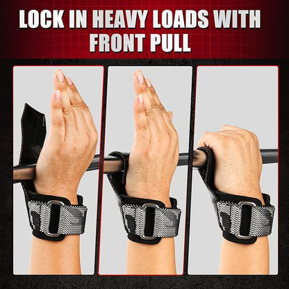 Weight Lifting Straps (Pair) JUPITER Non-Slip Wrist Support for Deadlifts & Powerlifting