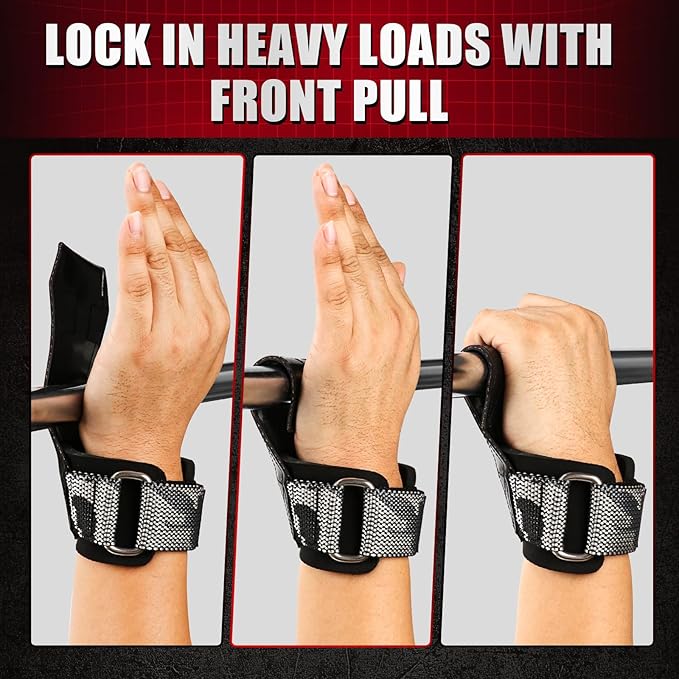 Weight Lifting Straps (Pair) JUPITER Non-Slip Wrist Support for Deadlifts & Powerlifting