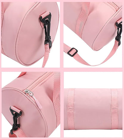 Mini Gym Bag for Women Small Duffle Bag Mini Gym Tote Bag Sport Bag for Yoga Swimming Dance (Pink)