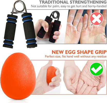 Peradix Hand Grip Strength Trainer, Stress Relief Ball, Wrist Rehab Therapy Hand Grip Equipment Ball Squishy Tools - Set of 3 Finger Resistance Exercise Squeezer