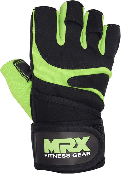 MRX Weightlifting Gloves for Men Workout Gloves Mens Wrist Support Lifting Gloves Male Gym Gloves | Workout Gym Accessories for Men Weight Lifting Fingerless Gym Exercise for Powerlifting