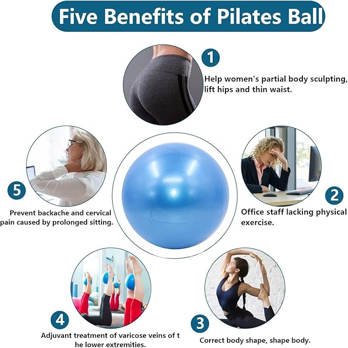 Small Exercise Ball 9 inch Pilates Ball Mini Yoga Ball Anti Burst Balance Physical Therapy Balls