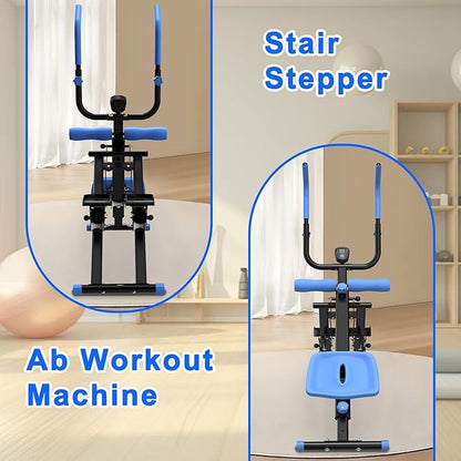2-in-1 Stair Stepper and Ab Trainer Machine, Multi-Function Full Body Exercise Equipment for Home Gym