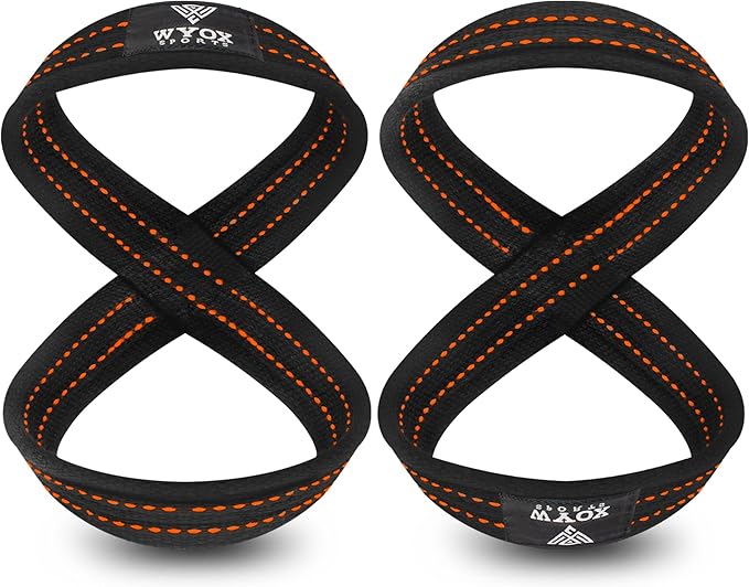 WYOX Figure 8 Weight Lifting Straps for Weightlifting Heavy Duty Deadlifting Workout Straps | Wrist Wraps Gym Equipment Gear Men Women PAIR