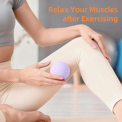 Massage Lacrosse Balls for Myofascial Release, Trigger Point Therapy and Yoga Therapy, Foot Massage Ball to Relieve Plantar Fasciitis Purple