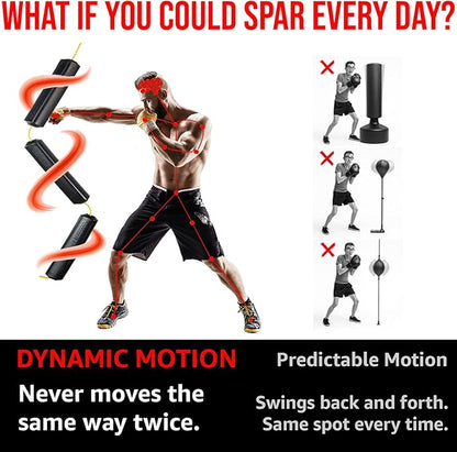 Jukestir® Only Punching Bag with Dynamic Motion. Better Footwork Than Double End Bag, Speed Bag. More Agility Than Heavy Bag. Boxing MMA Equipment. Great Workout for Adult or Teen. Used by Pros.