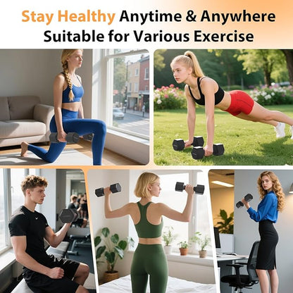 Adjustable Dumbbell Set of 2, 4 in 1 Free Weights Dumbbells Set, Hand Weights for Women at Home, 5 lb Dumbbells Set with Non-slip Comfort Handle for Home Gym Exercise Workout Training