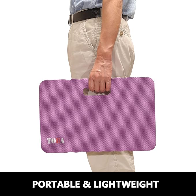 TOUA Kneeling Pad Thick Extra Large High Density Foam Comfort Kneeling Pad for Work Gardening Yoga Exercise Garden Knee Pad, Purple 2 Pack