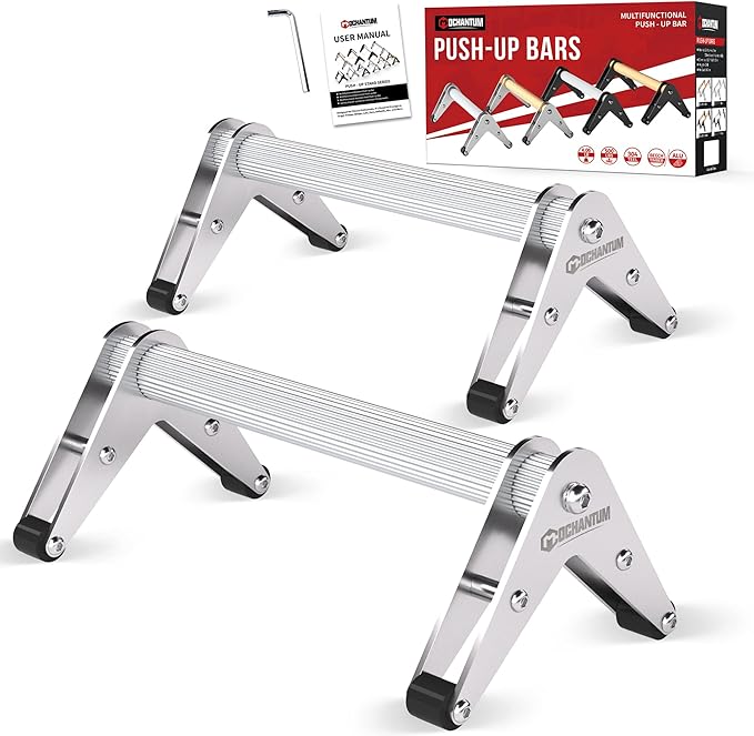 Push Up Bar - Heavy-Duty Stainless Steel Pushup Stands with Non-Slip Base, 500LB Capacity, Portable Home Gym Equipment for Strength Training & Floor Workouts