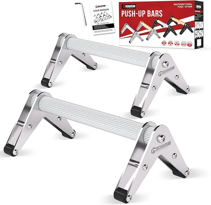 Push Up Bar - Heavy-Duty Stainless Steel Pushup Stands with Non-Slip Base, 500LB Capacity, Portable Home Gym Equipment for Strength Training & Floor Workouts
