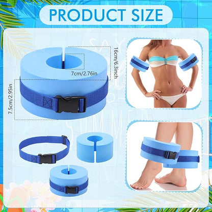Water Aerobics Set for Aquatic Exercise 1 Pair Swimming Glove 2 Pcs Foam Swim Aquatic Cuffs Water Weights Pool Resistance Fitness Equipment for Swimming Training Workouts