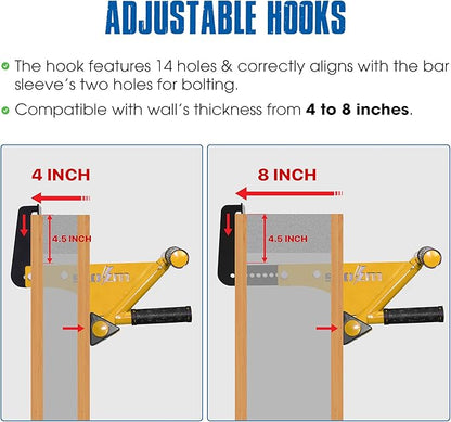 STOZM MultiEx Chin Up Bar – Doorway Chin Up Bar with Multiple Color Options, Push Up Capability, TPE-Protected Grip Positions, Smart Locking Mechanism and 450lbs Weight Capacity