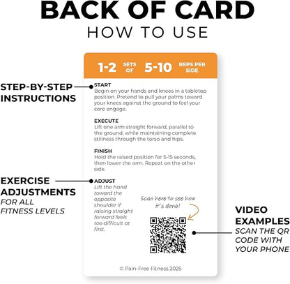 Exercise Flash Cards - Workout Cards Deck - Exercise Cards for Home Workouts Women & Men