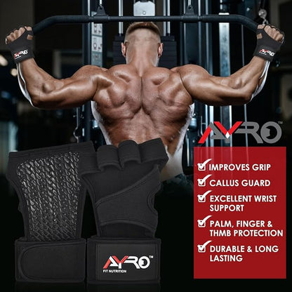 AYRO Workout Gloves for Men & Women – Gym Gloves for Men, Weight Lifting Gloves, with Wrist Support, Breathable Palm Padding, Non-Slip Grip – Ideal for Gym, Fitness, Cross Training, Cycling Gloves