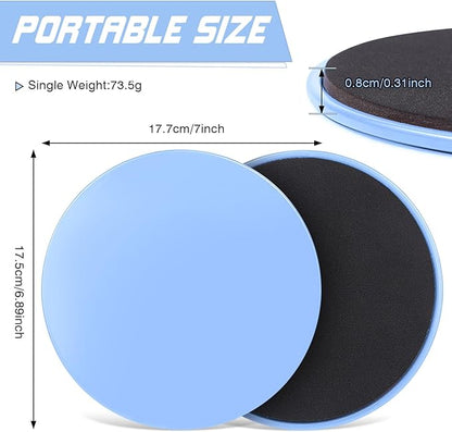 Exercise Core Sliders Core Sliding Discs, Dual Sided Workout Sliders for Full Body Workout on Carpet or Hardwood Floor, Training Abdominal Core Strength (Blue - 1 Pair)