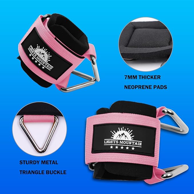 Wrist Cuffs for Cable Machines – Padded & Adjustable Straps for Lateral Raises, Tricep Pushdowns & Strength Training