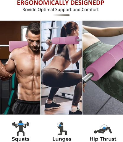 Barbell Squat Pad Set- Nylon Padding AntiSlip- Thick Foam Barbell Pad for Squats Cushion,Lunges&Bar Padding for Hip Thrusts -Standard Olympic Weight Bar Pad (Wrist Straps Weightlifting-Ankle Straps)