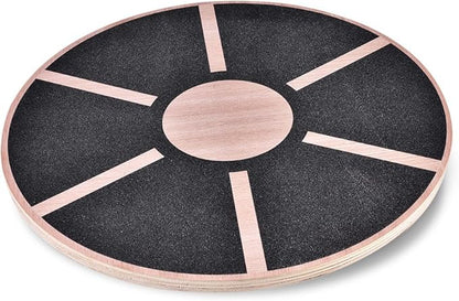 Anti Slip Wooden Wobble Balance Board Fitness Training Rehabilitation Exercise Equipment for Home Gym Office Use Sturdy Wood Plastic Base 39.5cm Diameter 150kg Max Load