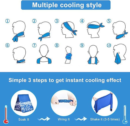 6 Packs Cooling Towels for Neck and Face(40"x 12"), Cooling Towels for Hot Weather, Cooling Wipes, Lightweight Soft Breathable Towels for Yoga, Sport, Workout, Running, Gym, Camping, Fitness