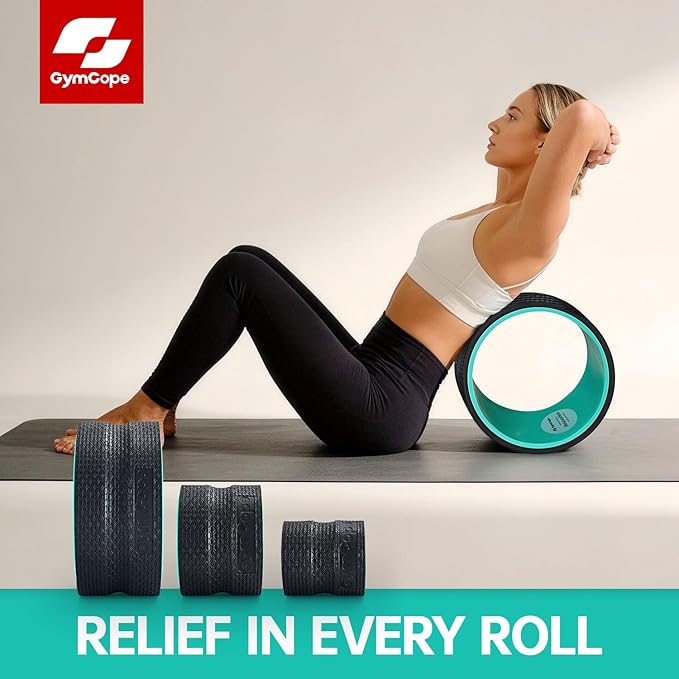 3pack Back Wheel Foam Roller – Targeted Back & Neck Relief, Lumbar Spine Stretcher, Spinal Decompression Stretcher, Massage Roller with Density Foam for Physical Therapy, Supports 500lbs