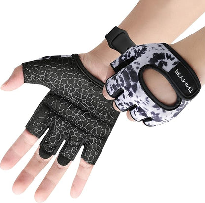 Minimal Weight Lifting Gloves,Short Micro Workout Gloves Grip Pads with Full Palm Protection & Extra Grip for Men Women Weightlifting,Gym,Exercise Training