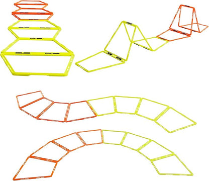 Trapezoid Agility Rings for Speed Training & Agility Footwork Training Speed Hurdles Ladder with Carrying Bag