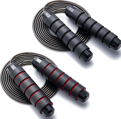 BOOMIBOO Jump Rope, Adjustable Jump Ropes,Skipping Rope Tangle-Free Rapid Speed with Ball Bearings for Women Men Kids,Exercise & Slim Body Jumprope at Home School Gym