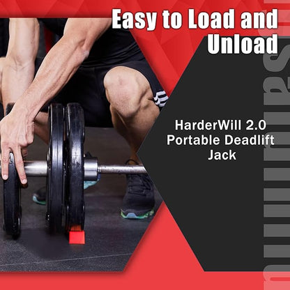 HarderWill Deadlift Jack Alternative (1 Pair) Easy to Load and Unload Weight Plates, Perfect for Deadlift, Crossfit, Powerlifting, Weightlifting, Home Gym for Your Gym Bag