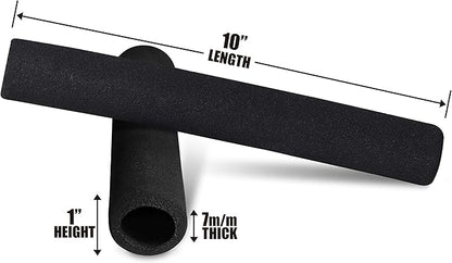 WF Athletic Supply Foam Foot Pads, Foam Roller for Gym Exercise Machines Equipment Replacements, Roller Pad for Leg Extension, PEC Deck Pads for Weight Bench, Sold by Pair (10” x 1” OD x 7mm ID)