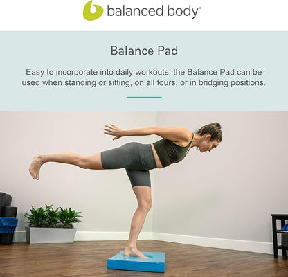 Balanced Body Balance Pad, Durable, Thick and Smooth, Foam for Stability, Core Strength and Motor Control, Blue
