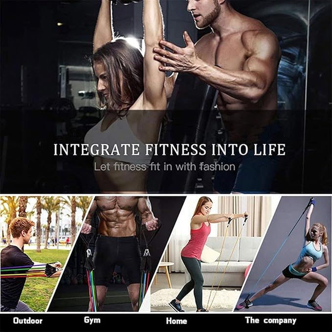 Pilates Bar Set - Pilates Exercise Kit, Pilates Resistance Bar | Portable Home Gym Pilates Bar Kit with Resistance Bands, Multifunctional Fitness Equipment for Full Body Training Home Gym