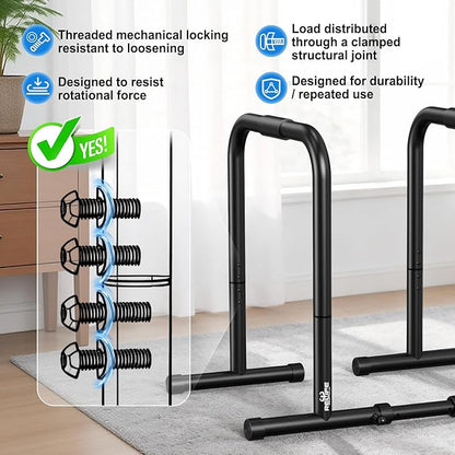 RELIFE REBUILD YOUR LIFE Dip Station Functional Heavy Duty Dip Stands Fitness Workout Dip bar Station Stabilizer Parallette Push Up Stand