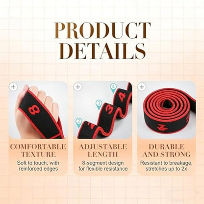 Fitness Resistance Band for Stretching and Yoga, Multifunction Elastic Exercise Bands, 8 Loops Elastic Exercise Bands Fitness Equipment for Full Body Stretching Shaping and Training