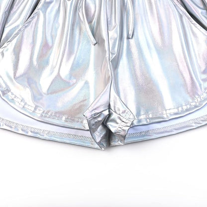 Perfashion Women's Metallic Shorts Summer Sparkly Hot Outfit Shiny Short Pants