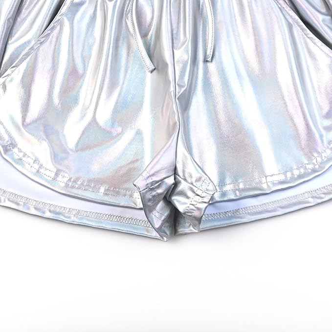 Perfashion Women's Metallic Shorts Summer Sparkly Hot Outfit Shiny Short Pants