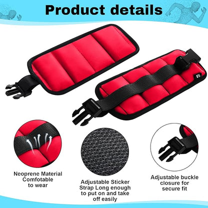 2 Pairs Ankle Wrist Weights for Land or Aquatic Exercise Aqua Cuffs Aqua Aerobics Fitness Bands for Ankle and Wrist Adjustable Weights for Swimming Pool Workout Equipment